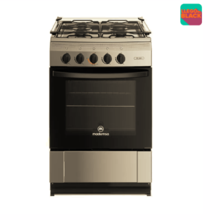 Cocina a Gas 4 Platos Mademsa con LimpiaFácil y Tapa Cubierta MV 220 T Inox