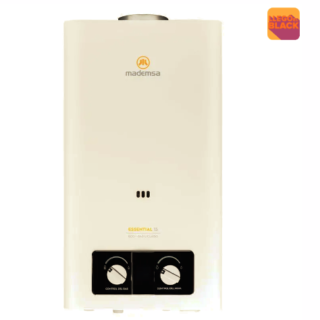 Calefont Gas Licuado Mademsa 13 Litros Tiro Natural Ionizado Essential 13 Eco GL Blanco